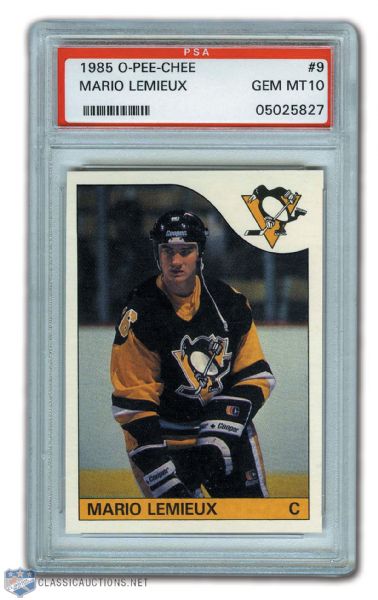 1985-86 O-Pee-Chee #9 HOFer Mario Lemieux RC - Graded PSA 10 - Highest Graded!