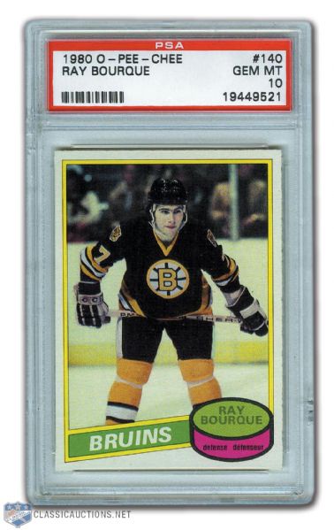 1980-81 O-Pee-Chee #140 HOFer Raymond Bourque RC - Graded PSA 10 - Highest Graded!