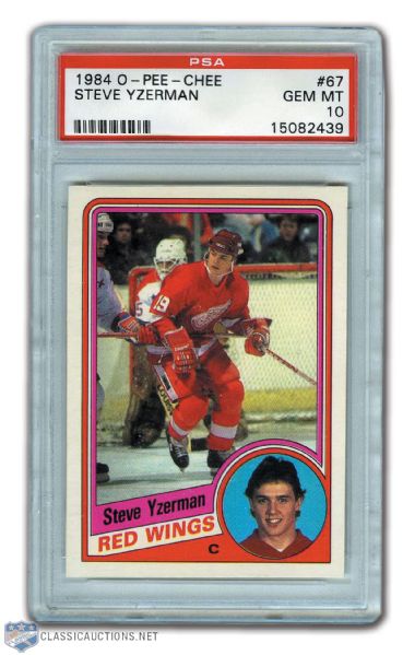 1984-85 O-Pee-Chee #67 HOFer Steve Yzerman RC - Graded PSA 10 - Highest Graded!
