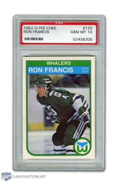 1982-83 O-Pee-Chee #123 HOFer Ron Francis RC - Graded PSA 10 -Highest Graded!