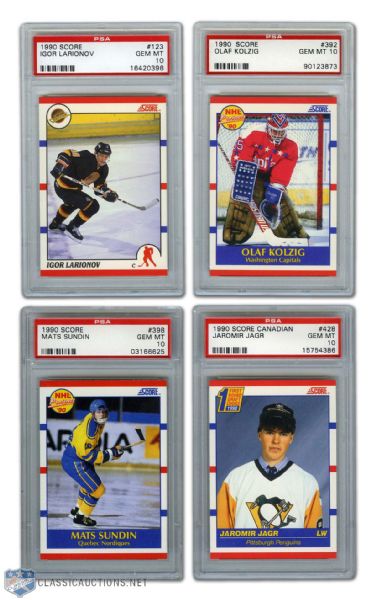 1990-91 Score PSA 10 Graded RC Cards (10) and 1990-91 PSA-Graded Cards (8)