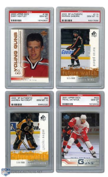 2000-04 Upper Deck, SP and Pacific PSA Graded Cards (10) with 9 PSA 10