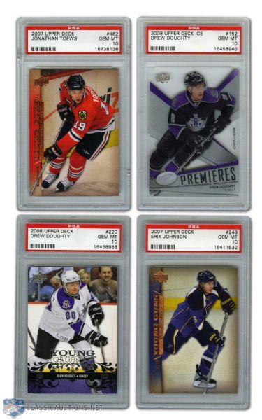 2007-09 Upper Deck PSA 10 Graded Cards (7) with Kane, Toews & Stamkos