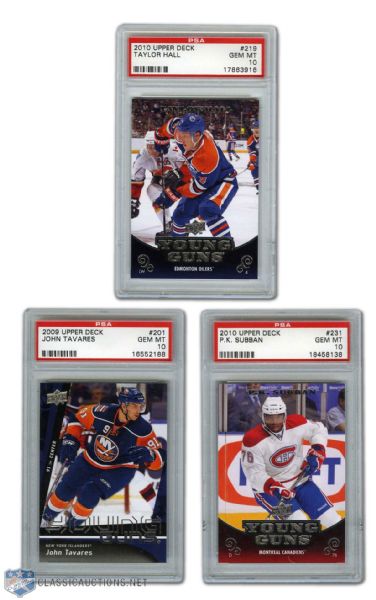 2009-11 Upper Deck, UD Black Diamond PSA 10 Graded Cards (6) With Hall, Tavares & Subban