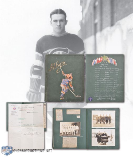 Marty Burkes Hockey Career Scrapbook with Newsy Lalonde Signed Letter