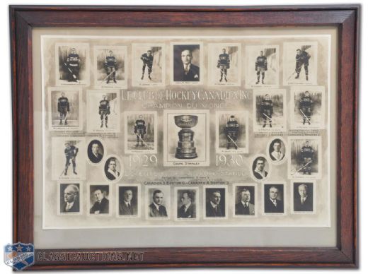 Marty Burkes 1929-30 Montreal Canadiens Stanley Cup Champions Team Photo Montage (18 1/4" x 24")