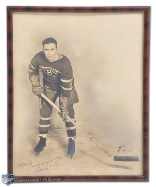 Marty Burkes 1930-31 Rice Studios Montreal Canadiens Framed Photo Signed by Jimmy Rice (14" x 11 1/2")
