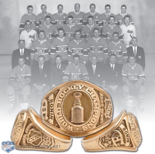 Marcel Bonins 1958-59 Montreal Canadiens Stanley Cup Championship Gold Ring