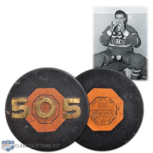 1957-58 Maurice "Rocket" Richards 505th Goal Puck