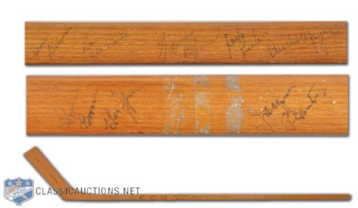 Montreal Canadiens 1954-55 Team-Signed Stick, Featuring Plante, Harvey and Richard