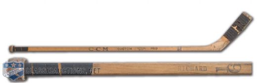 Henri Richards Early-1960s Montreal Canadiens CCM Custom Pro Signed Game-Used Stick