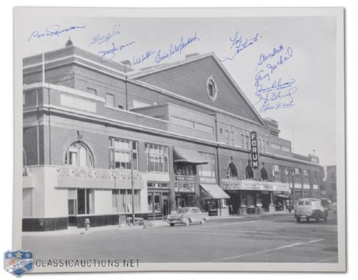 Photo of the Old Montreal Forum Autographed by 11 Canadiens Greats
