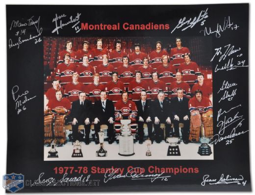 Montreal Canadiens 1977-78 Stanley Cup Champions Team-Signed Photo by 14