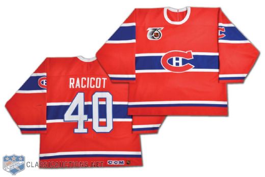 Andre Racicots 1991-92 Montreal Canadiens Turn Back the Clock Game-Worn Jersey