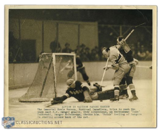 Vintage Howie Morenz 1933-34 Montreal Canadiens Press Master Photo