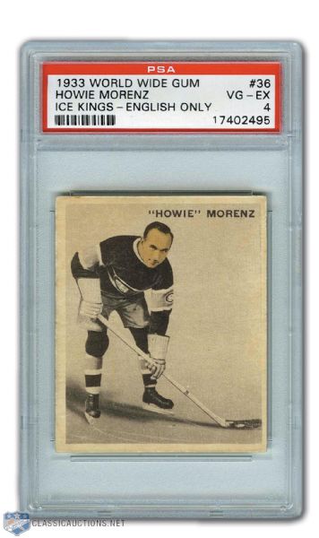 1933-34 World Wide Gum Ice Kings #36 Howie Morenz (English Only) - Graded PSA 4