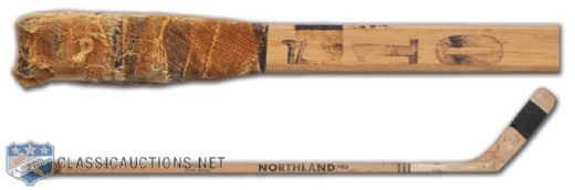 Alex Delvecchios 1960s Detroit Red Wings Northland Pro Signed Game-Used Stick