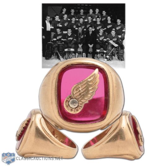 Tom Gillespies 1962-63 Detroit Jr. Red Wings Gold Team Ring
