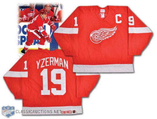 Steve Yzermans 1993-94 Detroit Red Wings Game-Worn Captains Jersey