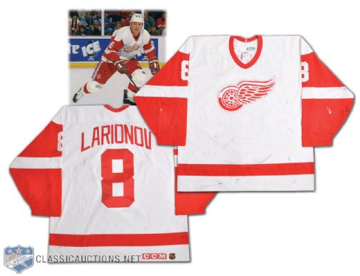 Igor Larionovs 1995-96 Detroit Red Wings Game-Worn Playoff Jersey
