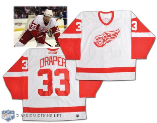 Kris Drapers 2000-01 Detroit Red Wings Game-Worn Playoff Jersey