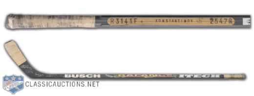 Vladimir Konstantinovs 1996-97 Itech Game-Used Stick Signed by Russian Five