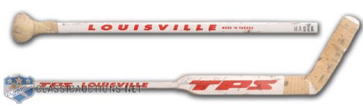Dominik Haseks Detroit Red Wings Louisville Signed Game-Used Stick