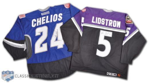 Nicklas Lidstrom and Chris Chelios NHL All-Star Game Signed Jerseys