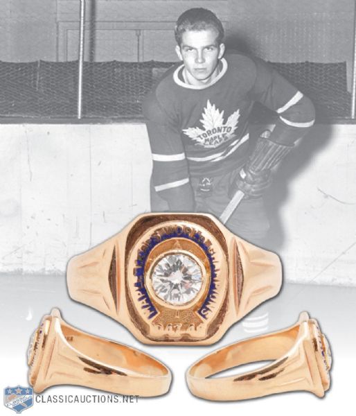 Bill Barilkos 1947-48 Toronto Maple Leafs Stanley Cup Championship Gold and Diamond Ring