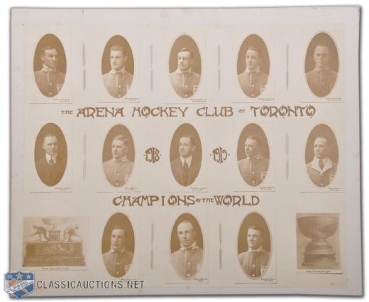 Toronto Arenas 1918-19 Stanley Cup Champions Team Photo Montage