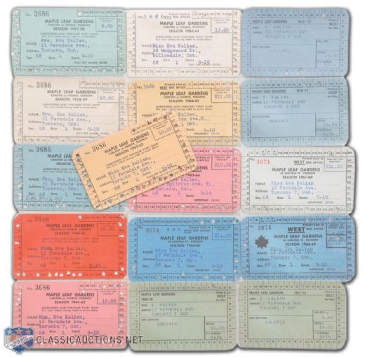 Maple Leafs & St. Mikes Memorabilia Collection, Including 16 MLG Passes