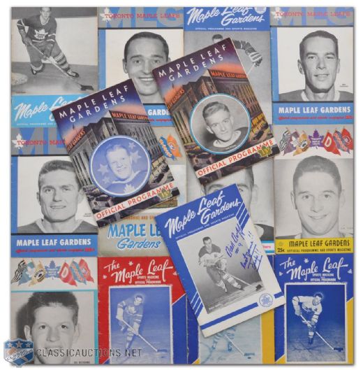 Toronto Maple Leafs 1940s-1960s Gardens Program Collection of 15