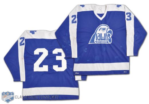 AHL New Brunswick Hawks 1979-80 Game-Worn Jersey - 35+ Team Repairs!
