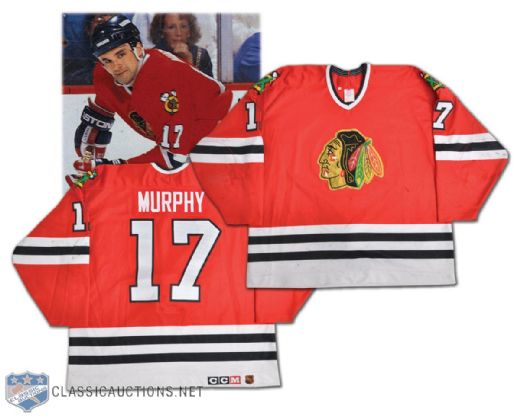 Joe Murphys 1993-94 Chicago Black Hawks Game-Worn Jersey - Photo-Matched!