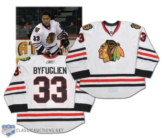 Dustin Byfugliens 2008-09 Chicago Black Hawks Game-Worn Playoffs Jersey
