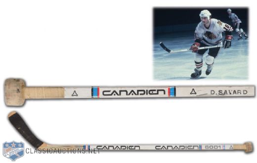 Denis Savards 1982-83 Chicago Black Hawks Canadien 6001 Game-Used Stick