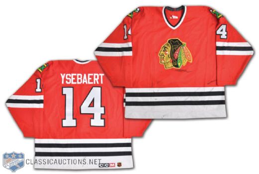 Paul Ysebaerts 1993-94 Chicago Black Hawks Game-Worn Jersey