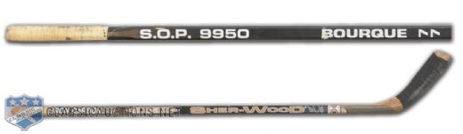 Raymond Bourques Mid-1990s Sher-Wood Signed Game-Used Stick