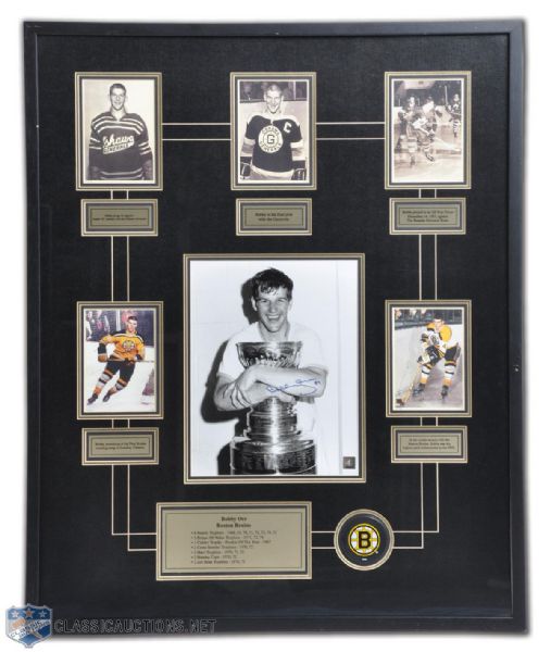 Huge Bobby Orr-Autographed Framed Display from Great North Road (38" x 31")