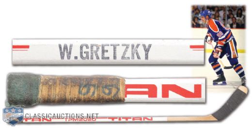 Wayne Gretzkys 1984-85 Edmonton Oilers Game-Used Titan Stick