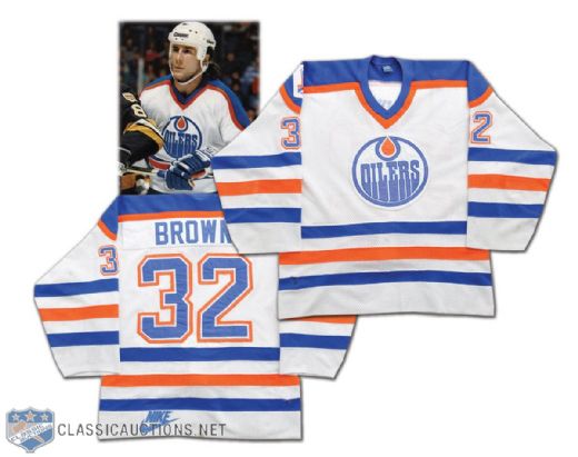 Dave Browns 1988-89 Edmonton Oilers Game-Worn Jersey