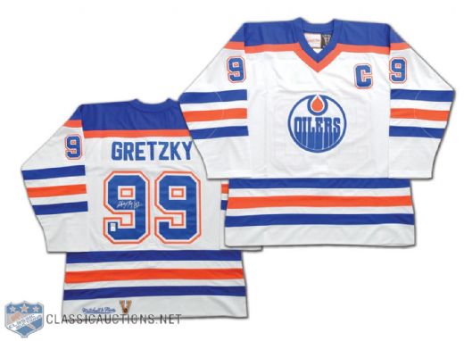 Wayne Gretzky Signed 1986-87 Mitchell and Ness Edmonton Oilers Home Jersey from WGA