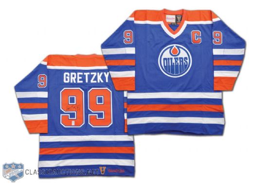 Wayne Gretzky Signed 1986-87 Mitchell and Ness Edmonton Oilers Away Jersey from WGA