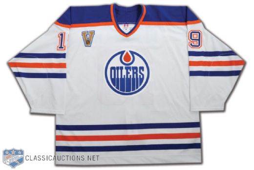 Marty Reasoners Edmonton Oilers 2003 Heritage Classic Warm-up Worn Jersey