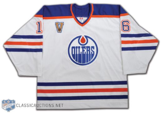 Mike Yorks Edmonton Oilers 2003 Heritage Classic Warm-up Worn Jersey