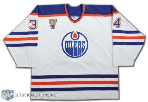 Fernando Pisanis Edmonton Oilers 2003 Heritage Classic Warm-up Worn Jersey