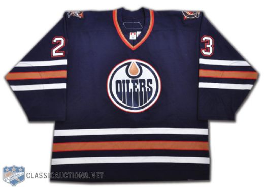 Dick Tarnstroms 2005-06 Edmonton Oilers Blue Playoffs Game-Worn Jersey