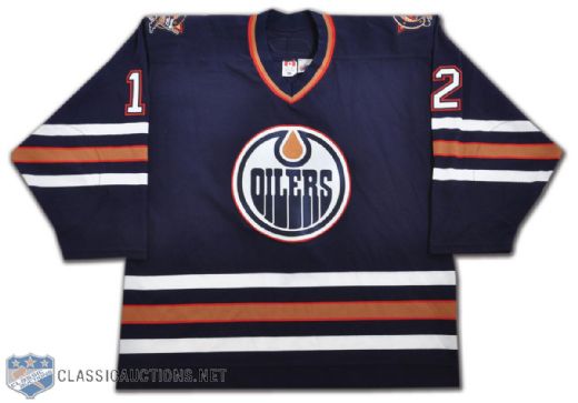 Todd Harveys 2005-06 Edmonton Oilers Blue Pre-season Game-Worn Jersey
