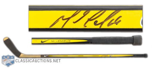 Mario Lemieuxs Early-2000s Pittsburgh Penguins Signed Game-Used Stick
