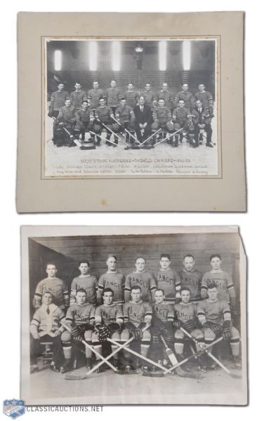 1928 & 1933 Stanley Cup Champions New York Rangers Team Photo Collection of 2